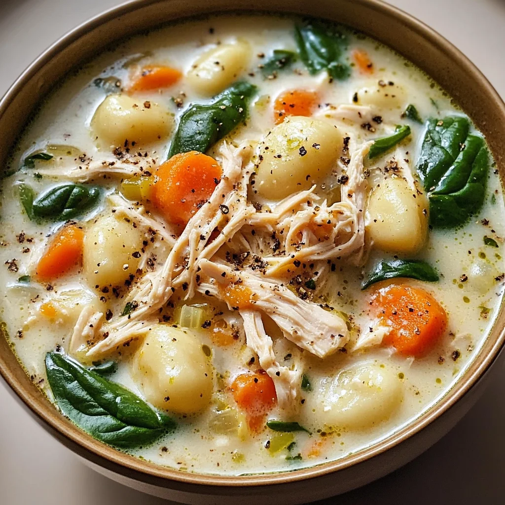 Creamy Crockpot Chicken Gnocchi Soup