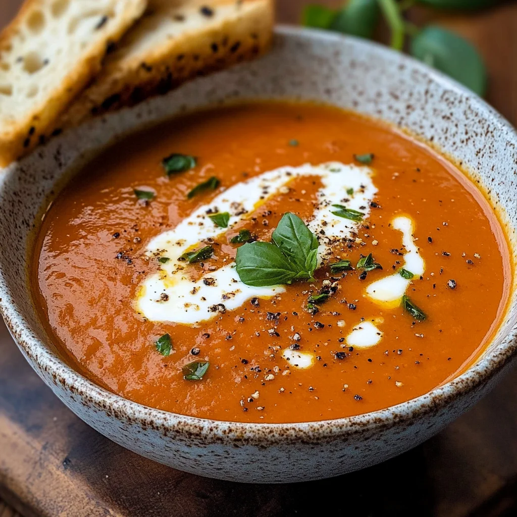 Creamy Roasted Garlic Tomato Soup