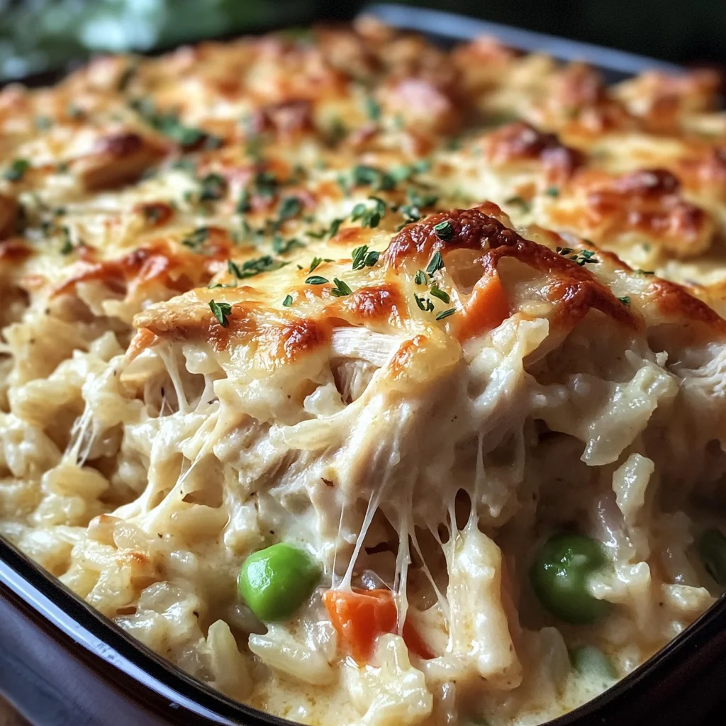 Dump-and-Bake Chicken Alfredo Rice Casserole Recipe