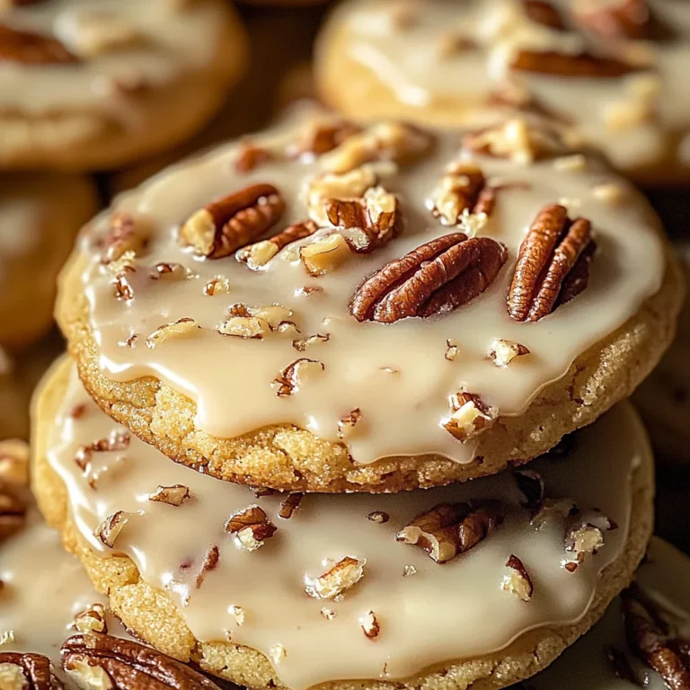 Frosted Butter Pecan Cookies