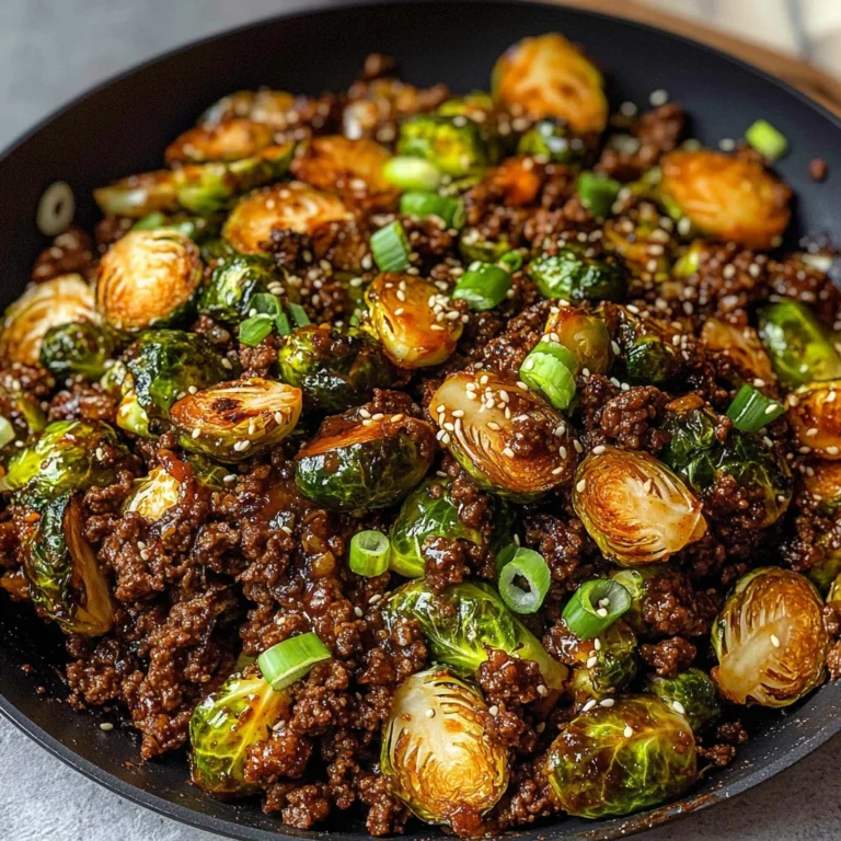 Ground Beef and Brussels Sprouts