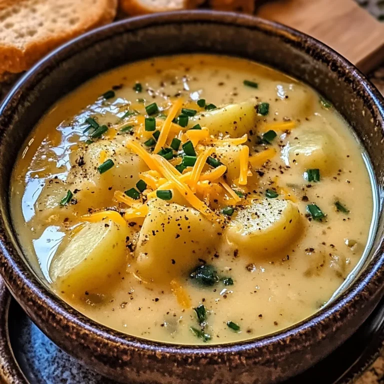 Hearty Cheddar Garlic Herb Potato Soup Recipe