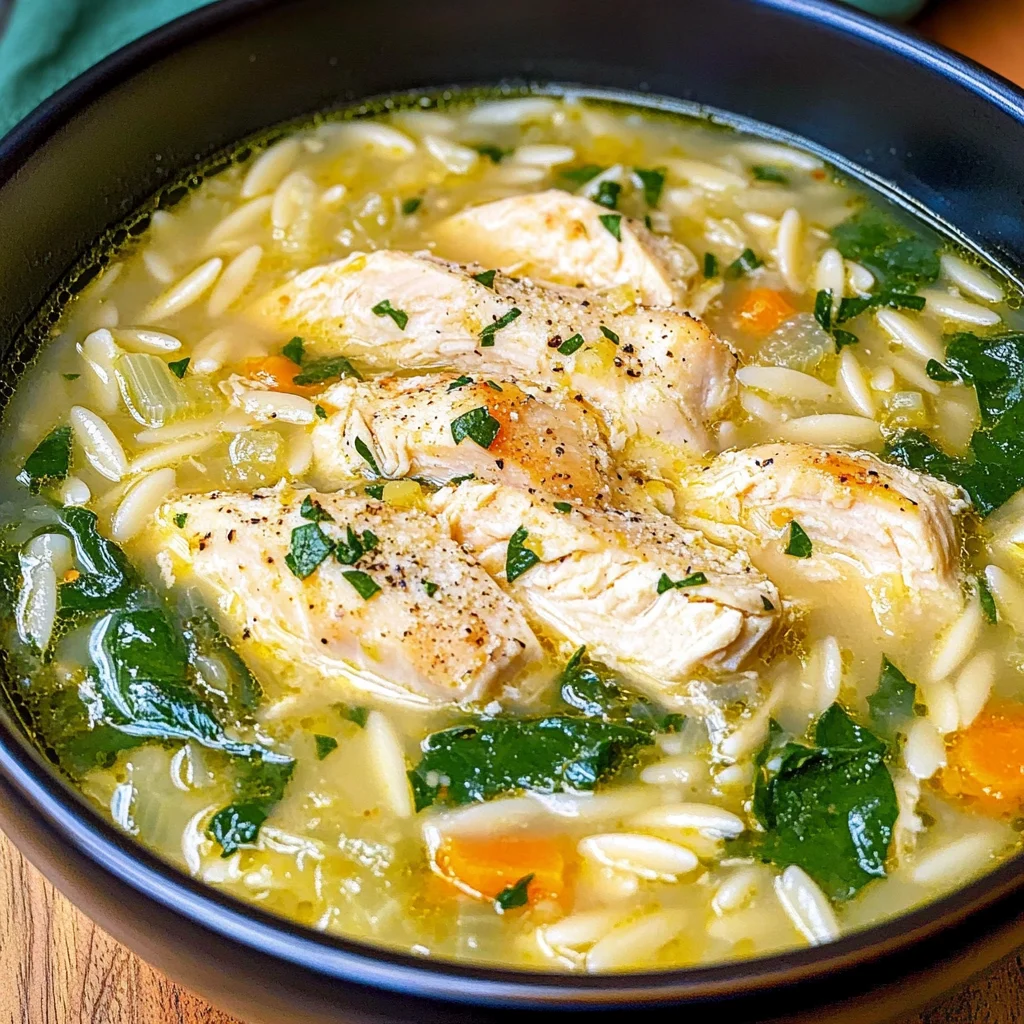 Lemon Chicken Orzo Soup