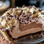 No-Bake Cream Cheese Peanut Butter Pie with Chocolate Whipped Cream