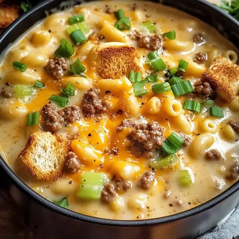 One Pot Macaroni Cheeseburger Soup