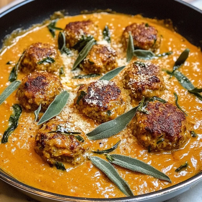 Turkey Meatballs in Pumpkin Sage Sauce