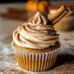 Vanilla Chai Pumpkin Latte Cupcakes with Cinnamon Brown Sugar Frosting