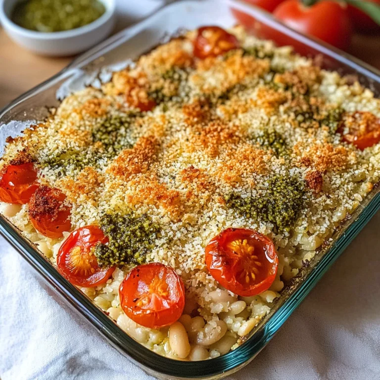 White Bean and Pesto Bake