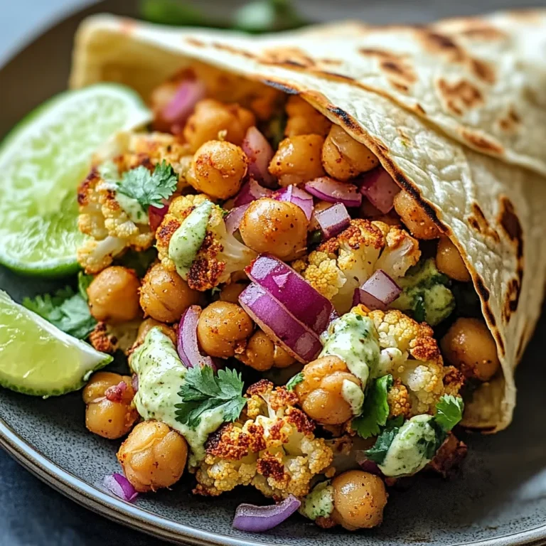 Chili Lime Chickpea Cauliflower Wrap Recipe