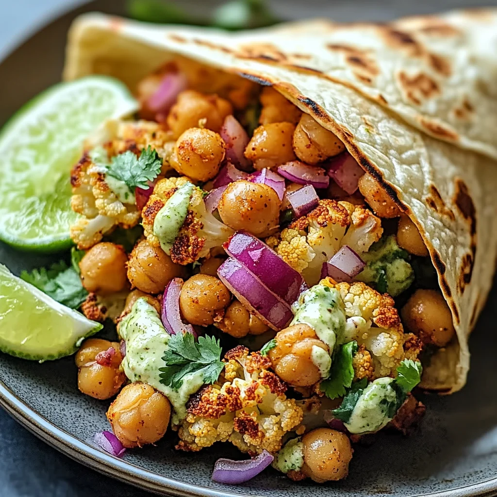 Chili Lime Chickpea Cauliflower Wrap Recipe