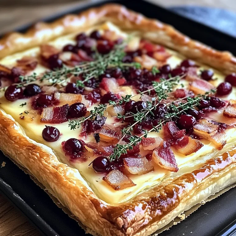 Cranberry Brie Tart with Pancetta & Thyme
