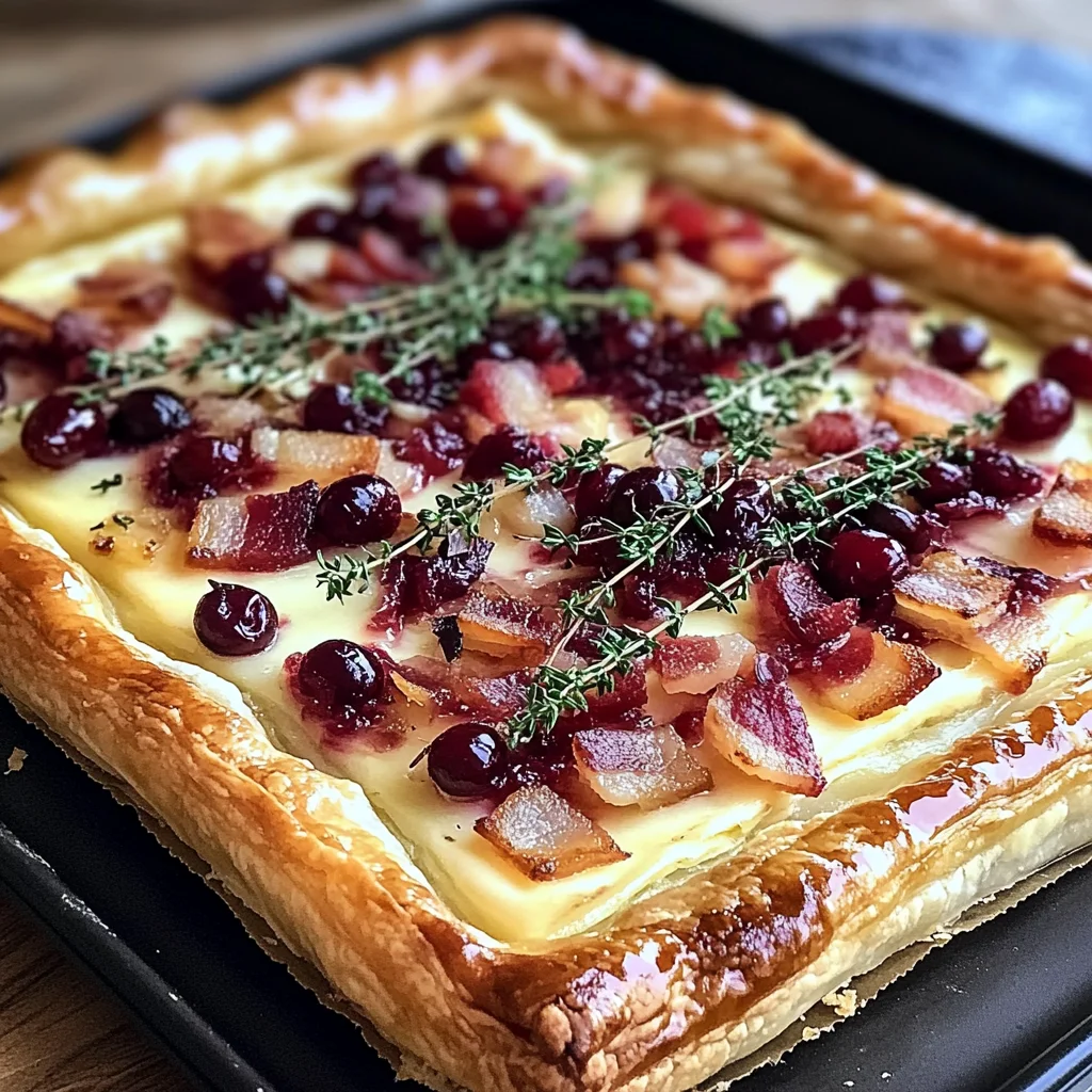 Cranberry Brie Tart with Pancetta & Thyme