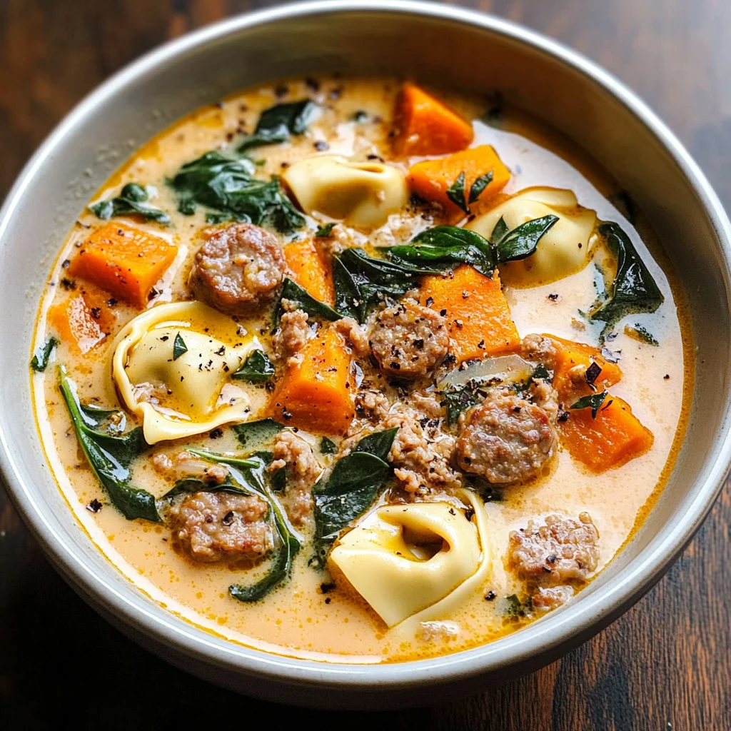 Creamy Sausage Tortellini Soup