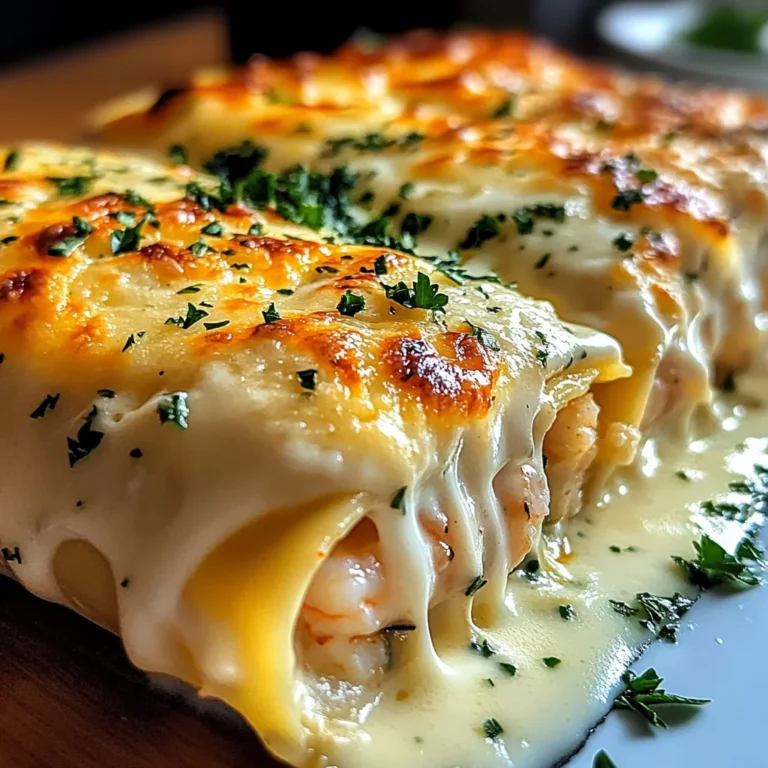 Dive into Decadence: Shrimp & Crab Alfredo Lasagna Roll-Ups You’ll Crave