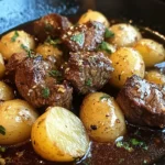 Garlic Butter Beef Bites with Potatoes