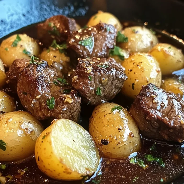 Garlic Butter Beef Bites with Potatoes