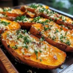 Garlic Parmesan Sweet Potato Wedges