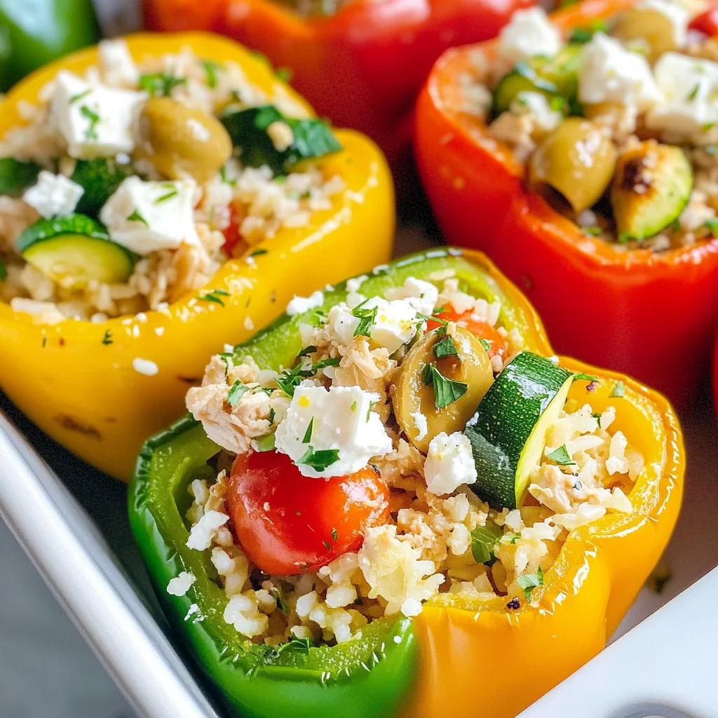 Greek Chicken Stuffed Peppers