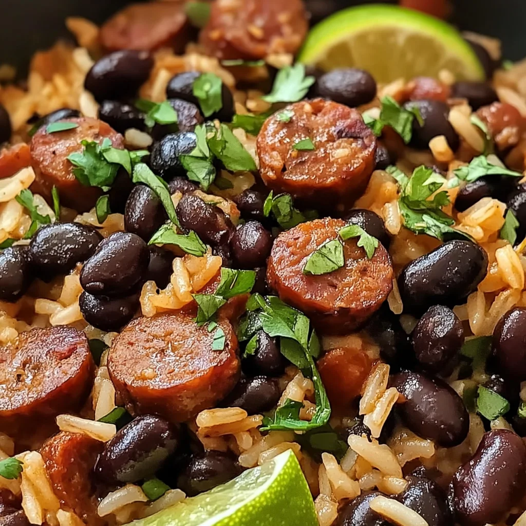 Hearty Black Beans and Rice with Sausage