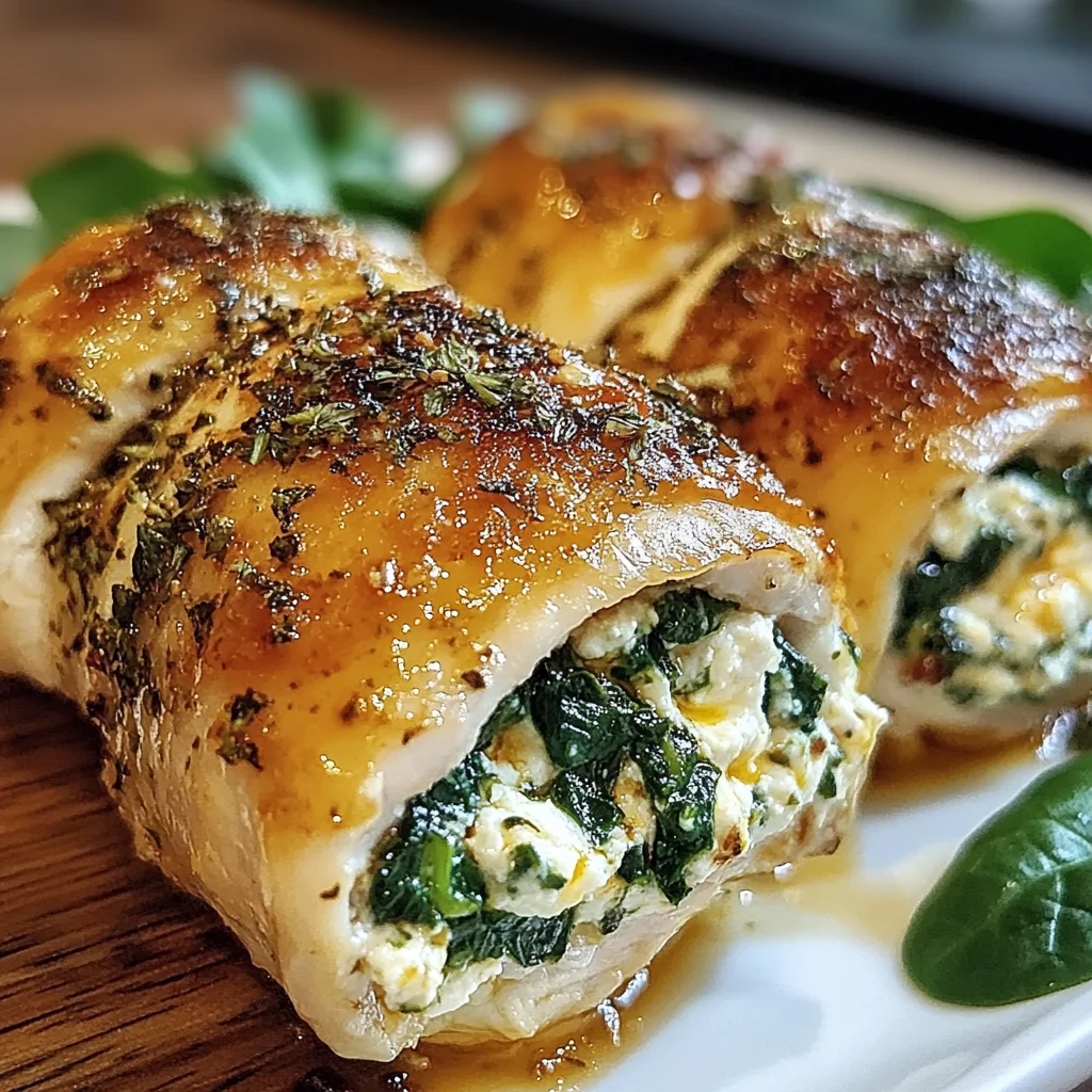 Herbed Ricotta Stuffed Chicken Rolls