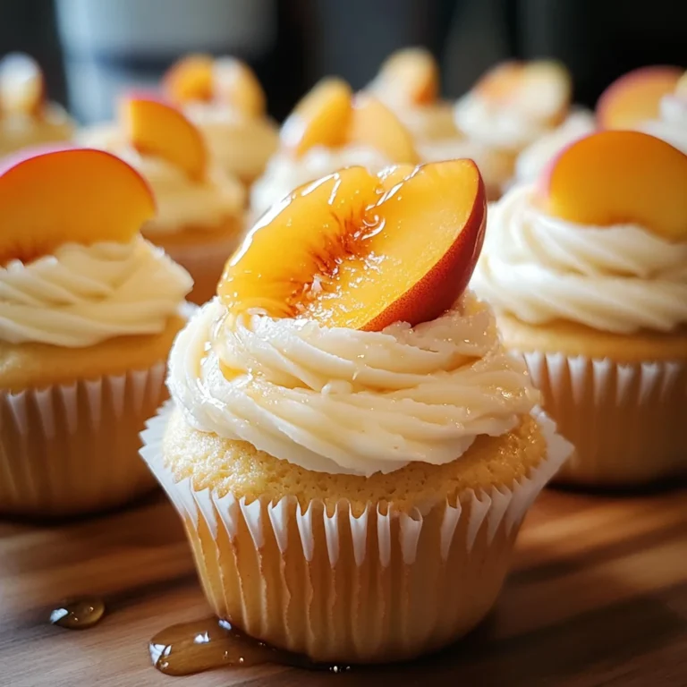 Honey Peach Cream Cheese Cupcakes