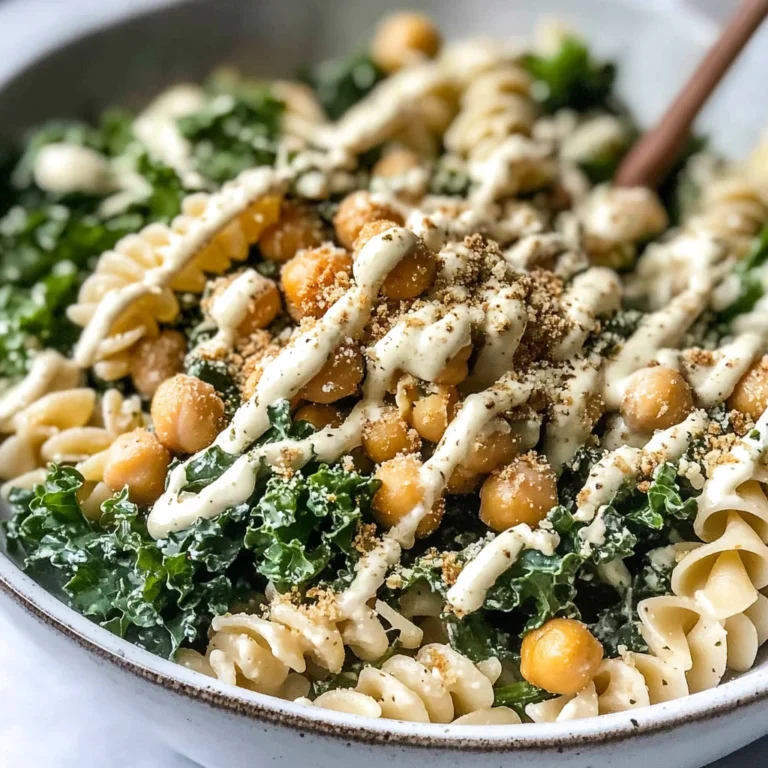Kale Caesar Pasta Salad