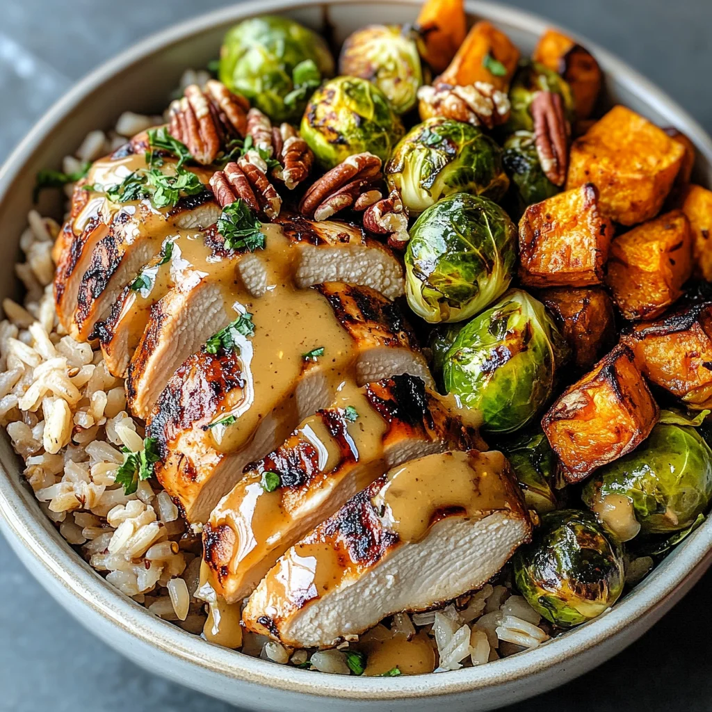 Maple Dijon Chicken & Roasted Sweet Potato Bowls