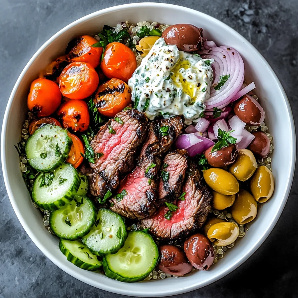 Mediterranean Steak Bowl with Tzatziki