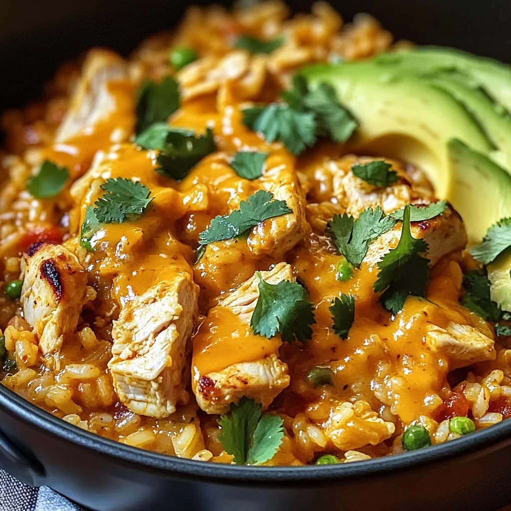 One Pot Queso Chicken and Rice : Easy Comfort Food