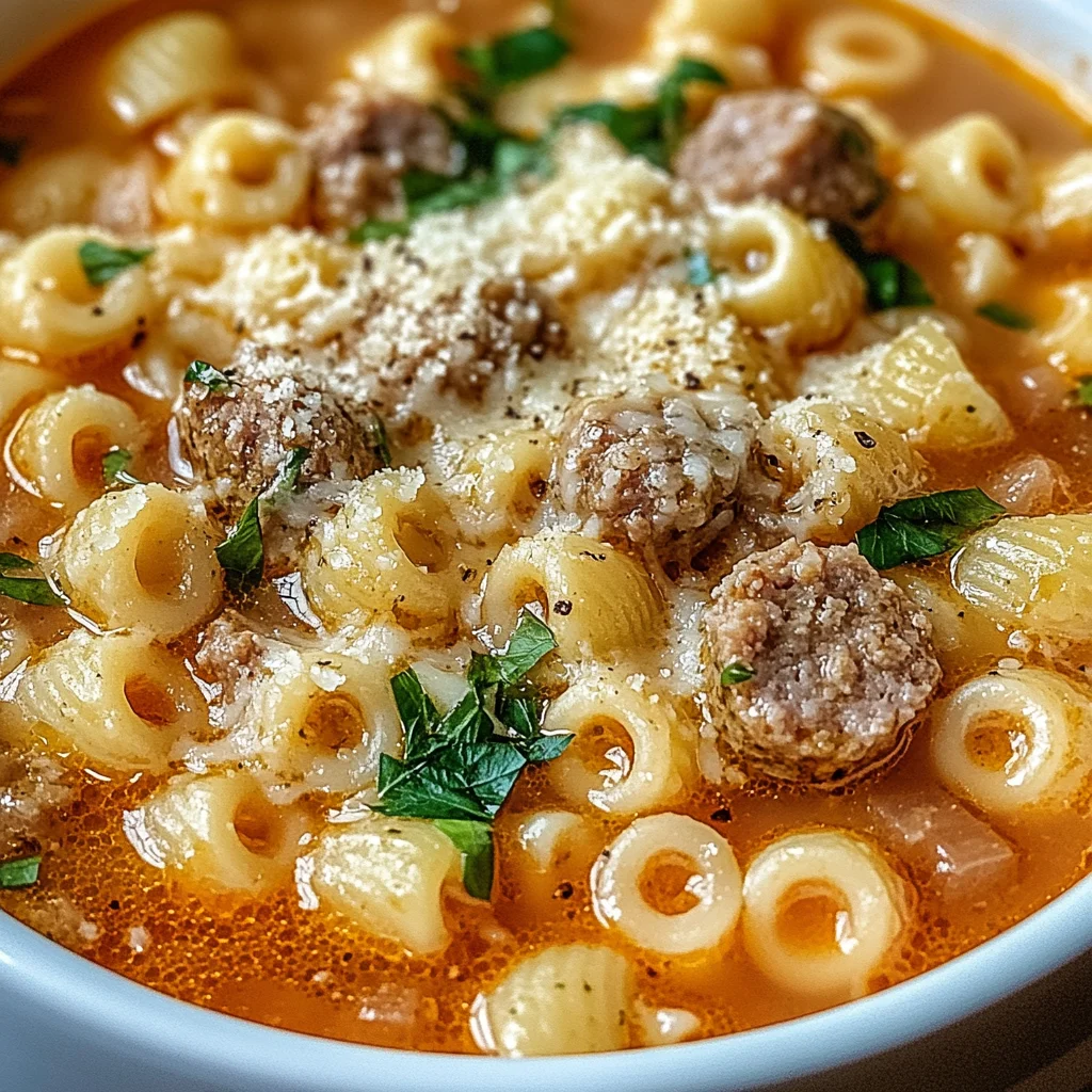 Parmesan Italian Sausage Ditalini Soup