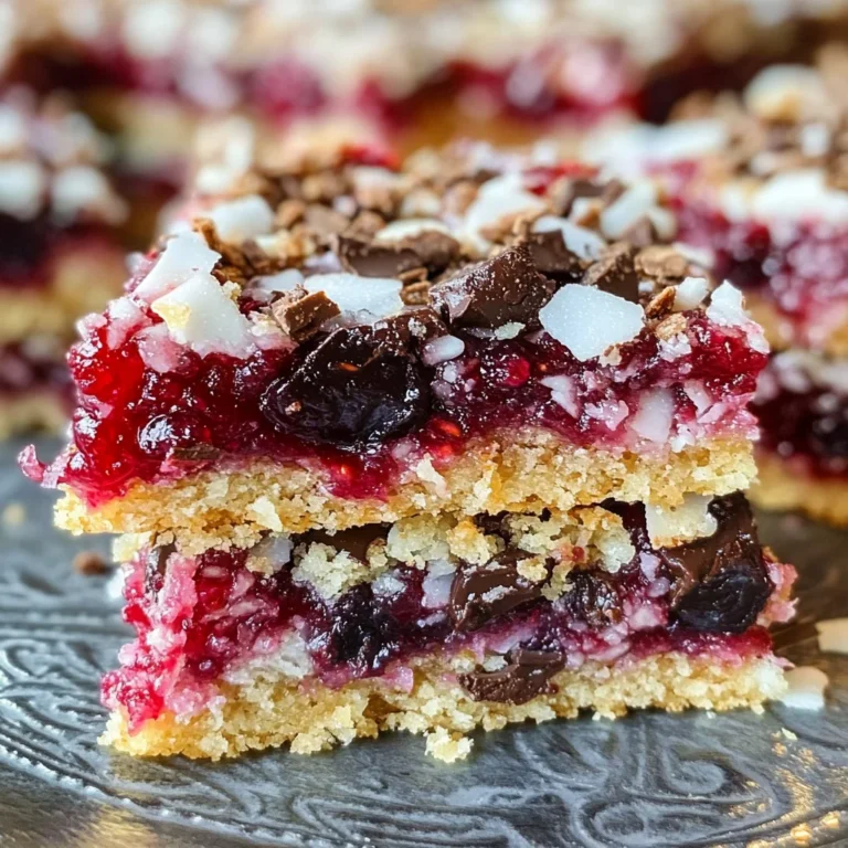 Raspberry Coconut Magic Bars