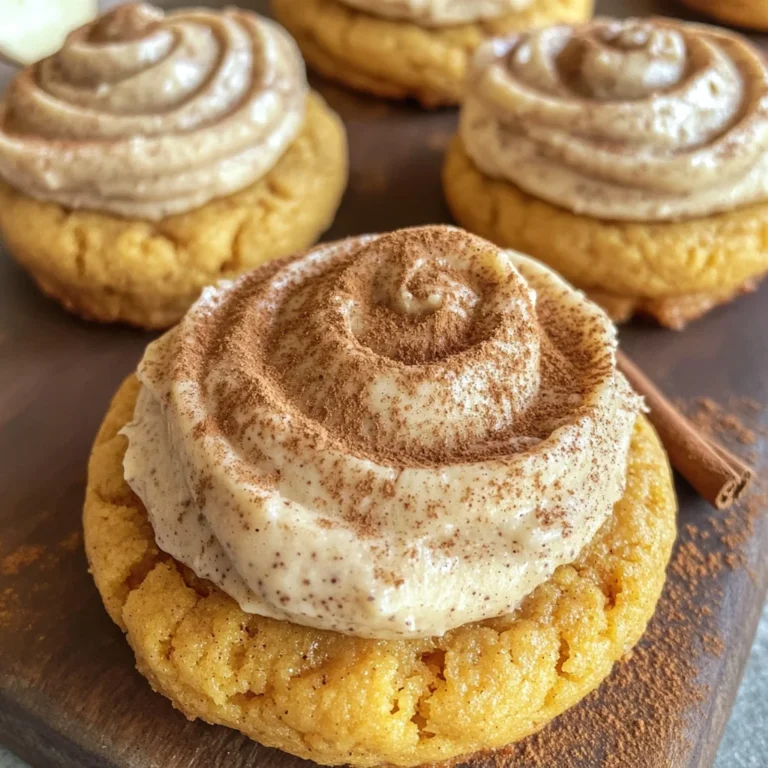 Soft Pumpkin Cookies with Cinnamon Frosting