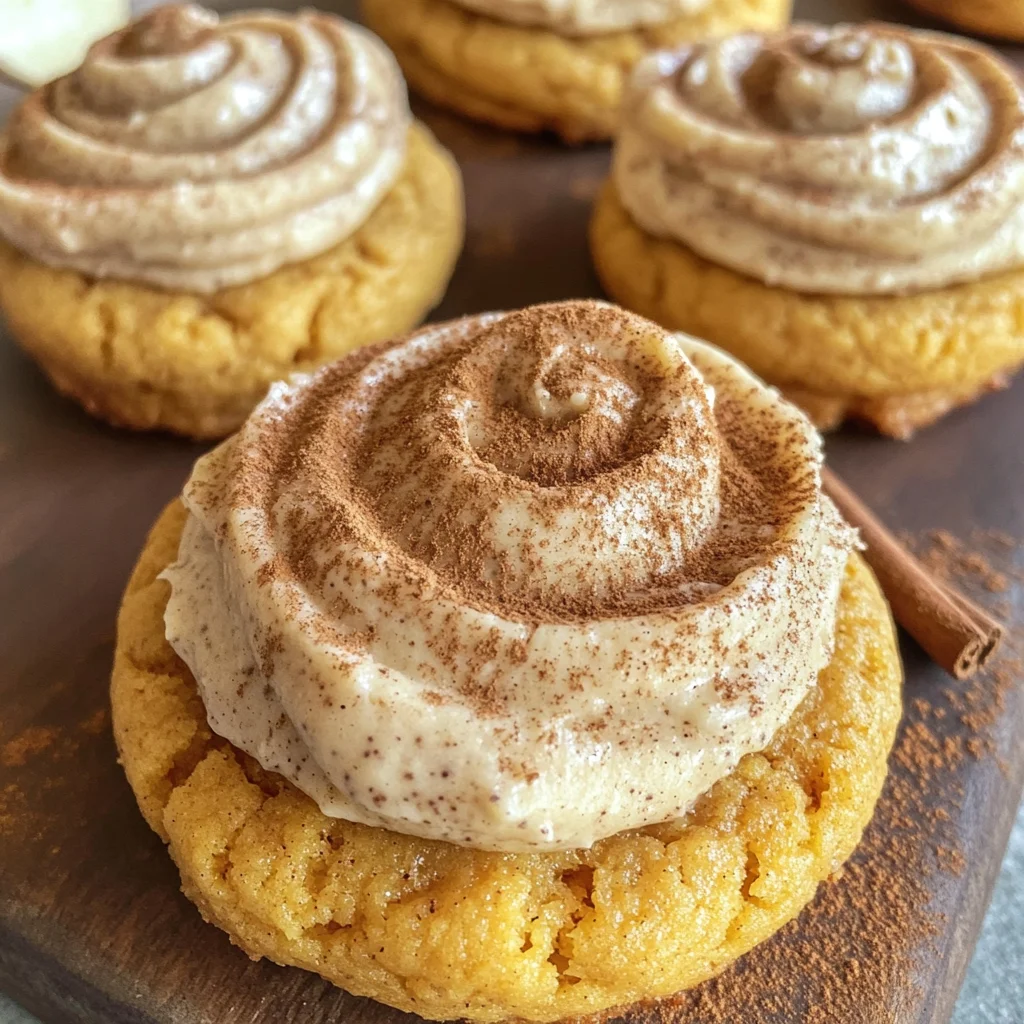 Soft Pumpkin Cookies with Cinnamon Frosting