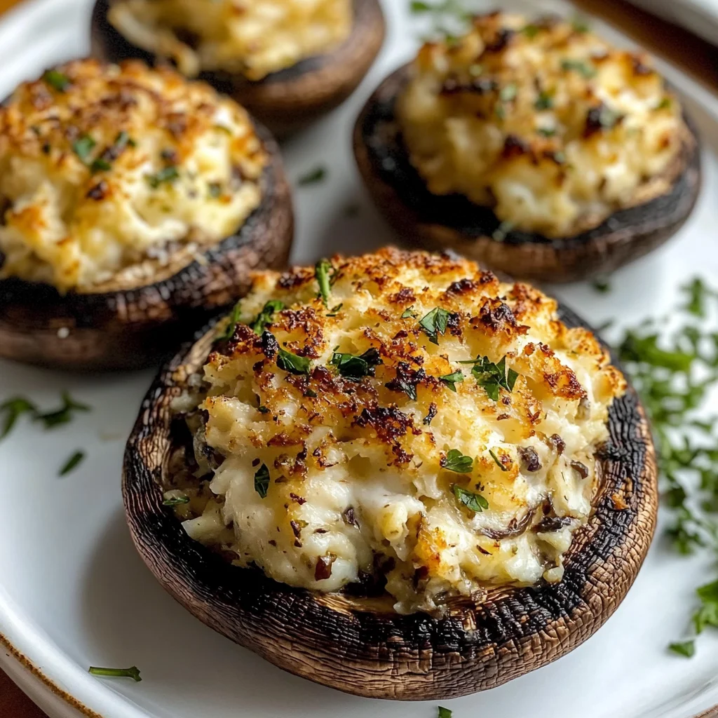 Tasty Crab Stuffed Portobello Mushrooms