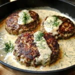 chicken hamburger Steaks in Creamy Dill Sauce