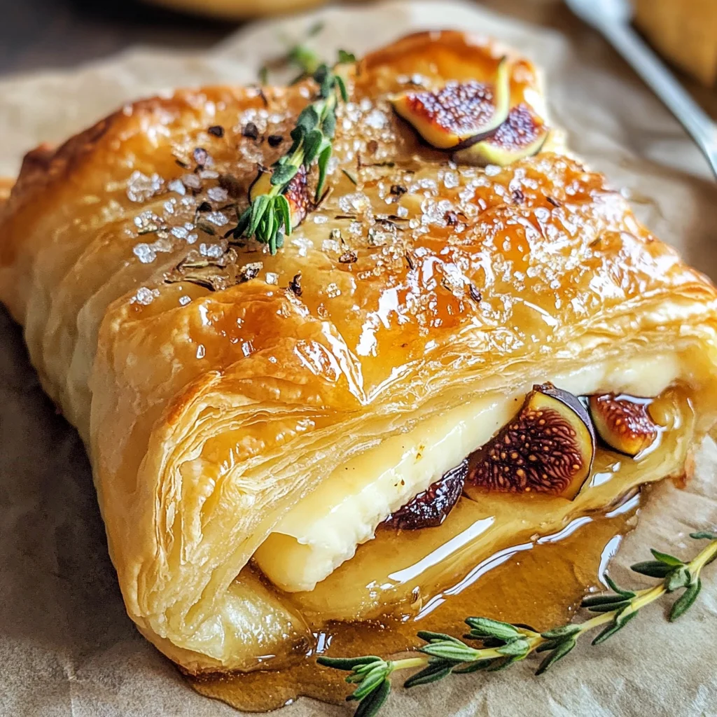 Baked Brie in Puff Pastry with Honey and Fig