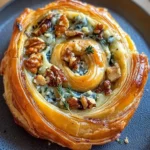 Blue Cheese Walnut Thyme Puff Pastry Twirl Recipe