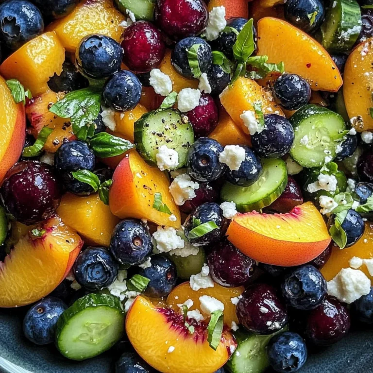 Blueberry Peach Feta Salad