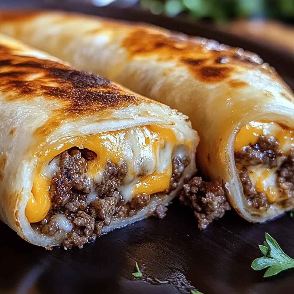Cheesy Garlic Beef Roll-Ups