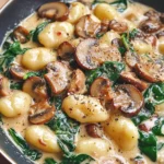 Creamy Spinach and Mushroom Gnocchi (One-Pan, 20 Minutes)