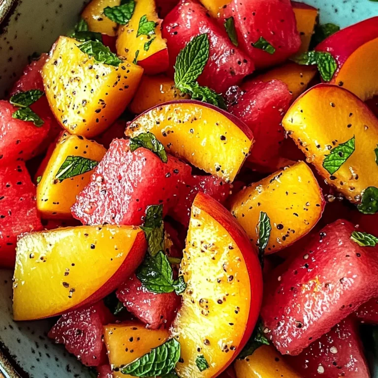 Easy Summer Peach Watermelon Salad