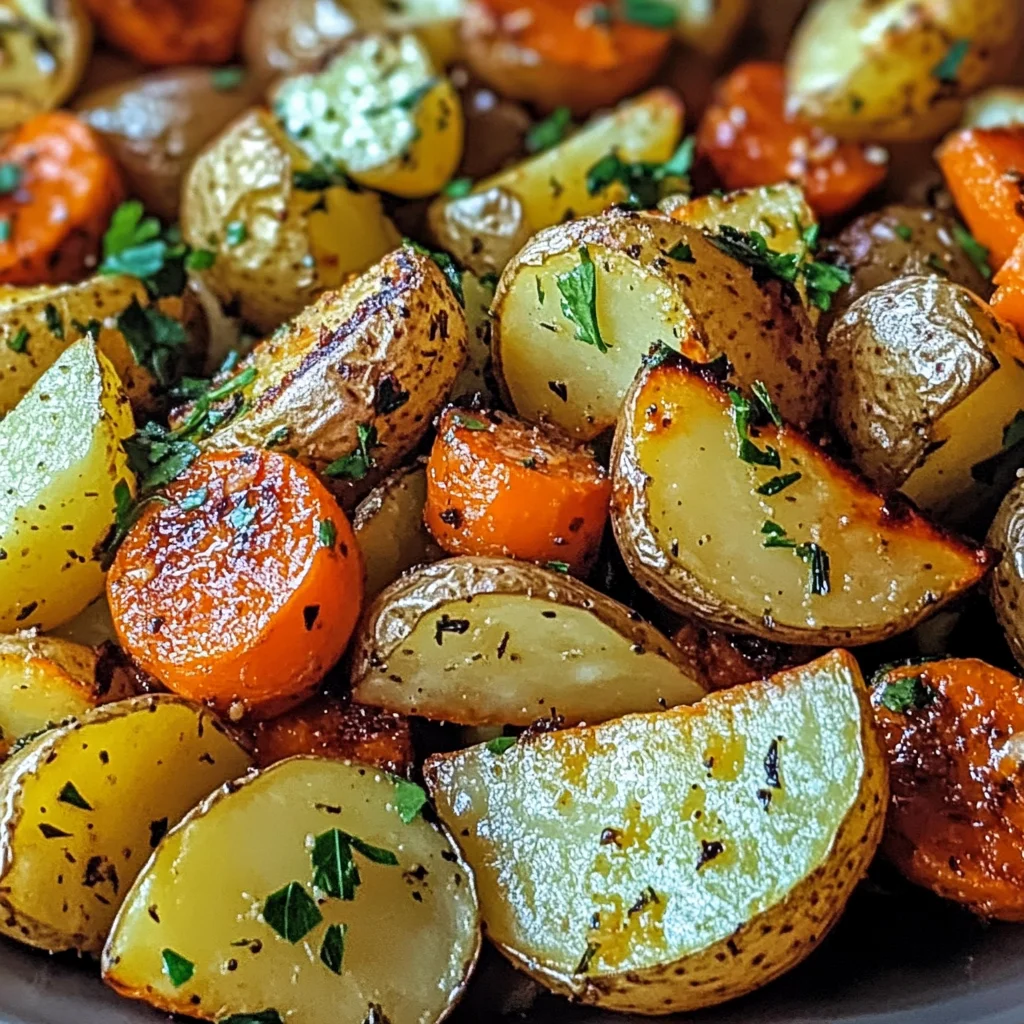 Garlic Herb Roasted Potatoes, Carrots, and Zucchini
