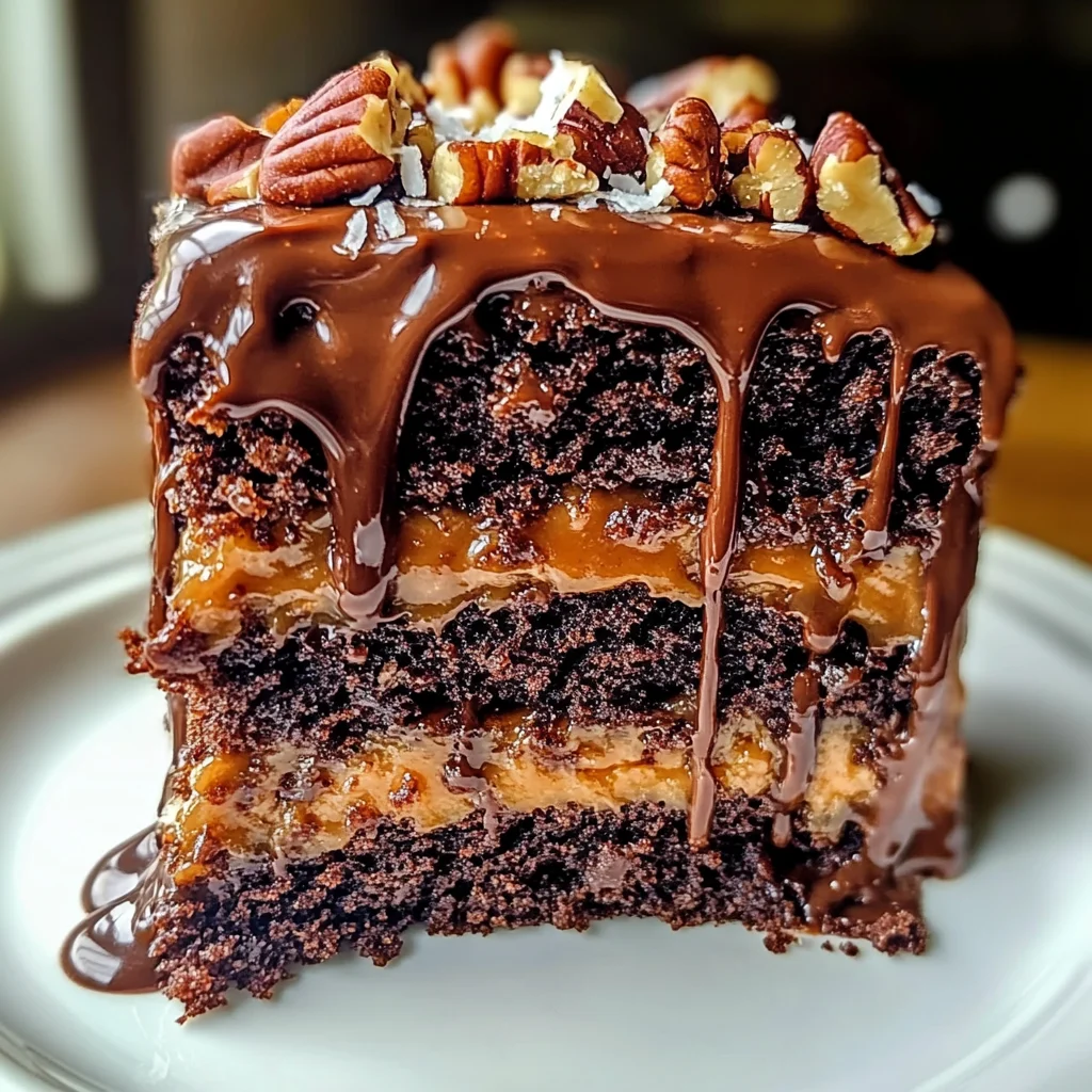 German Chocolate Poke Cake