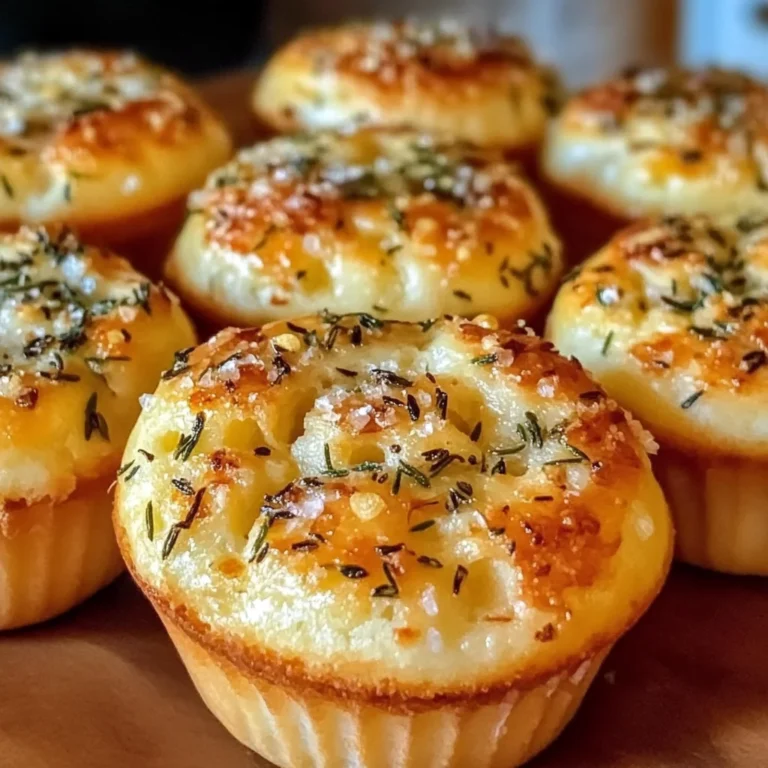 Golden Crust Garlic Rosemary Focaccia Muffins
