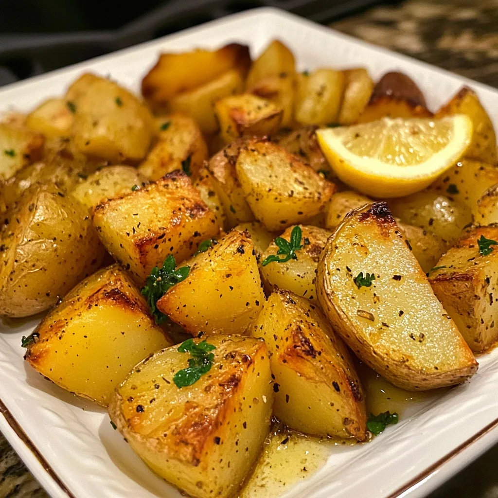 Greek Lemon Garlic Roasted Potatoes