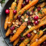 Maple roasted carrots with cranberries