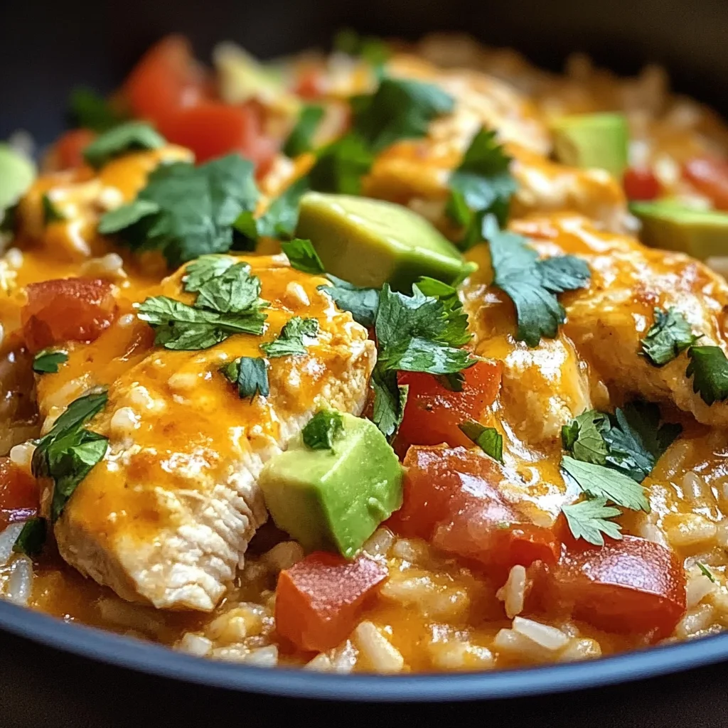 One Pot Queso Chicken and Rice : Easy Comfort Food