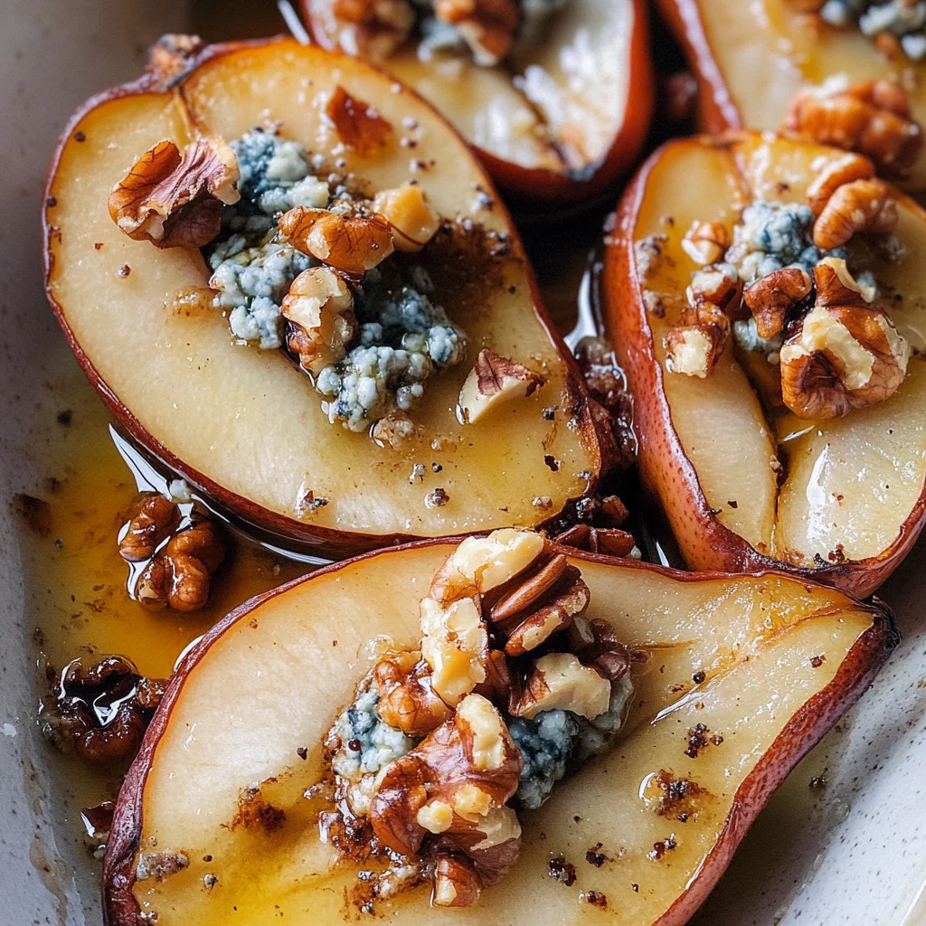 Roasted Pears with Blue Cheese, Walnuts and Honey Recipe