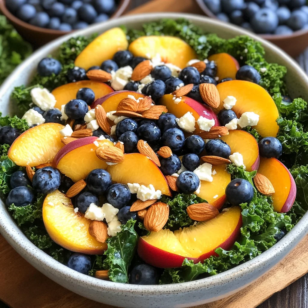Summer Peach & Blueberry Kale Salad