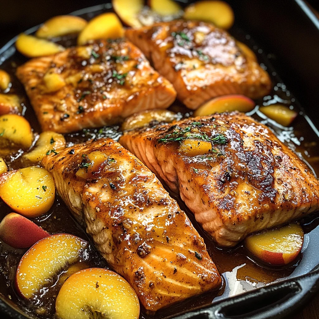 Bourbon Peach Roasted Salmon